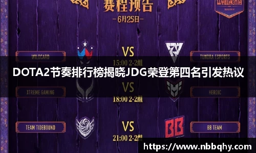 DOTA2节奏排行榜揭晓JDG荣登第四名引发热议